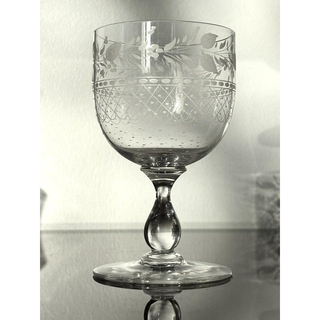 A rare and refined 19th-century crystal water or wine glass from the early-to-mid production period of Baccarat,...
