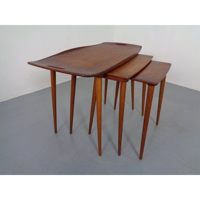 Danish Teak Nesting Tables by Jens Quistgaard for Nissen, 1960s, Set of 3 For Sale - Image 6 of 18