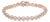 14K Rose Gold Plated .925 Sterling Silver 1/10 Cttw Diamond Open Circle Beaded Wheel Link Tennis Bracelet (I-J Color, I3 Clarity) - 7.25" For Sale