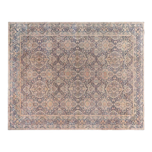 One-of-a-kind Antique Persian Kirman Brown Rug For Sale