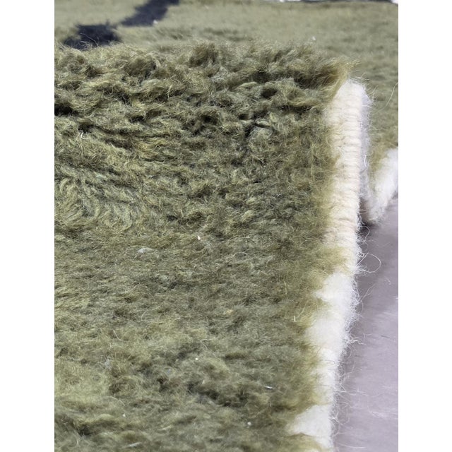 Green Contemporary Moroccan Wool Rug - 9.9 X 8.4 Ft For Sale In Cleveland - Image 6 of 6