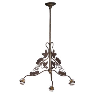 Antique French Art Nouveau Hanging Lamp, 1900s For Sale