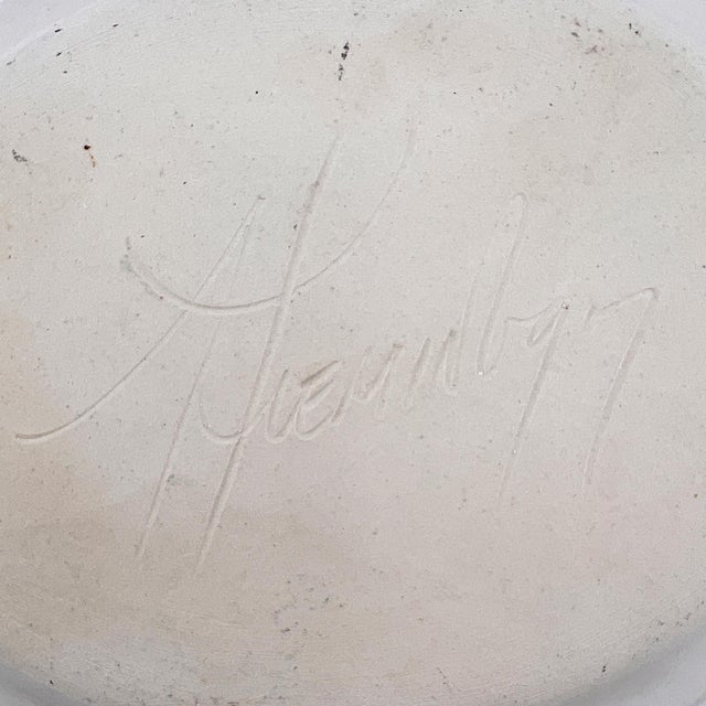 Dark Green Italian Hand-Painted Ceramic Lemon Majolica Plate Signed, Mid 20th Century For Sale - Image 8 of 9