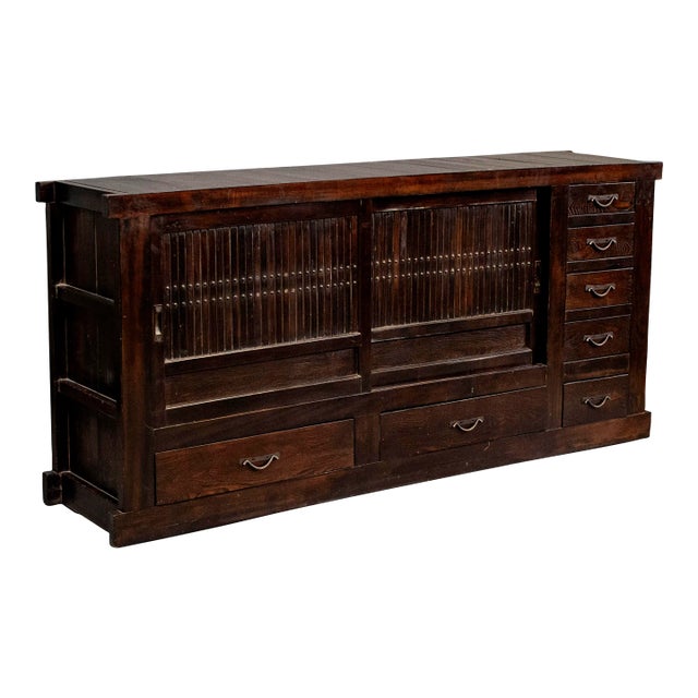 Early 1900s Antique Japanese Mizuya Tansu Kitchen Cabinet | Chairish