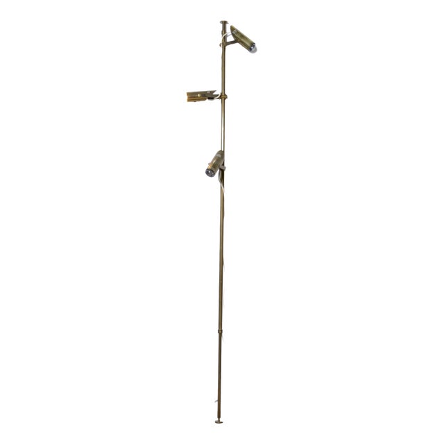 Adjustable Brass Floor Lamp, Italy, 1960s For Sale