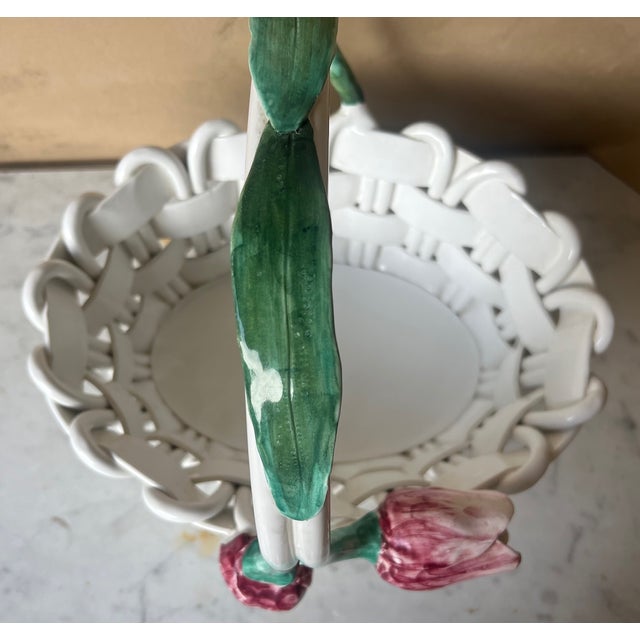 VIETRI Italian Ceramic Basket by Vietri For Sale - Image 4 of 10