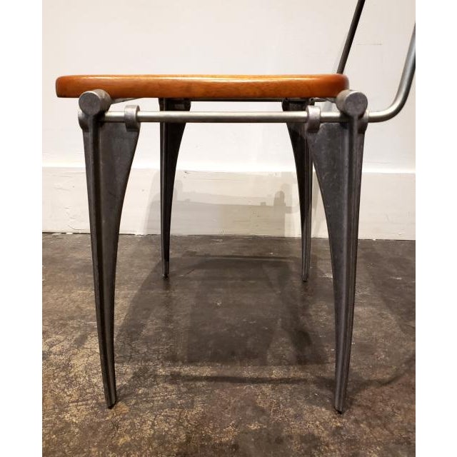 1980s Attributed to Robert Josten Aluminum and Cherry Postmodern Industrial Dining Chairs Set of 8 For Sale - Image 10 of 11