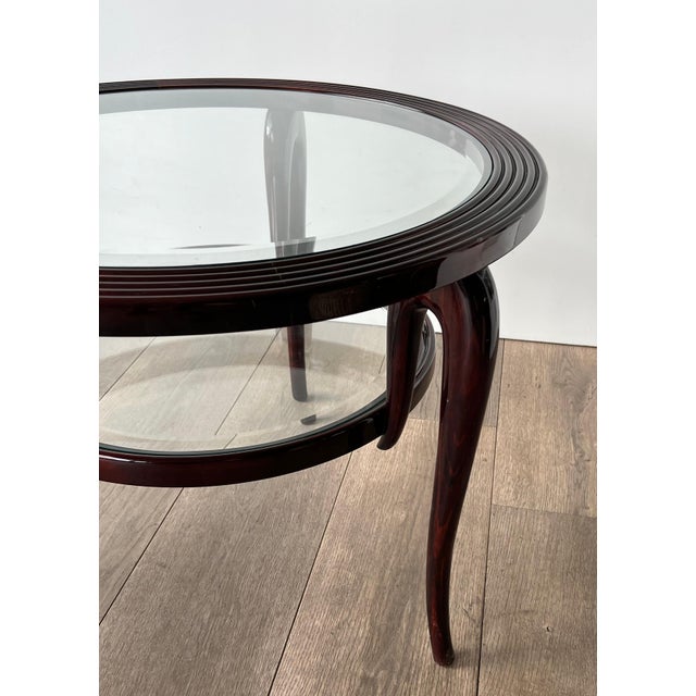 1940s Paolo Buffa's two-tiered round central coffee table For Sale - Image 10 of 12