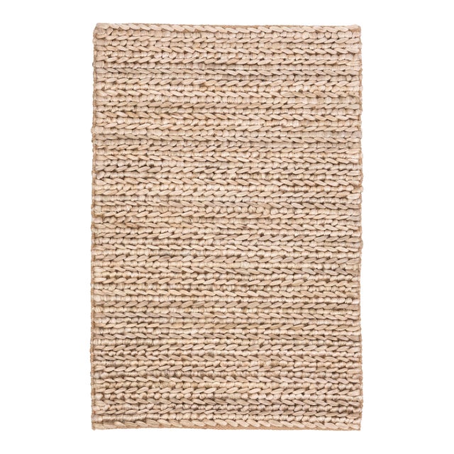 Dash & Albert by Annie Selke Jute Woven Bleached Oak Rug, 3' x 5' For Sale