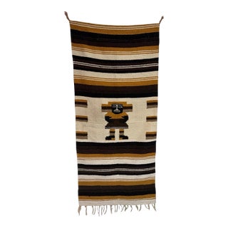 Handwoven Lamb Wool Southwestern Geometric Rug For Sale