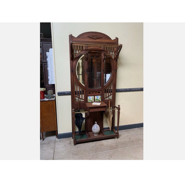Wood Antique Art Nouveau Wardrobe, 1910 For Sale - Image 7 of 10