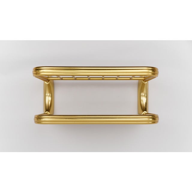 Vintage Brass and Glass Wall Shelf, 1960s For Sale - Image 4 of 10