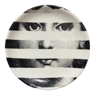 1950s Porcelain Coaster Mini Plate Piero Fornasetti Tema E Variazioni Lina Cavalieri For Sale