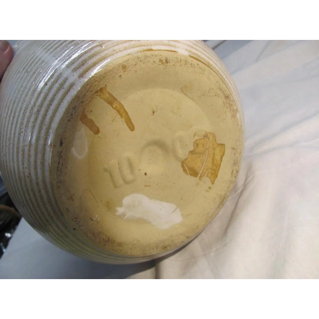 Ceramic Mid 20th Century Zanesville Art Deco Stoneware Model 1006 Cream Glazed Vase For Sale - Image 7 of 10