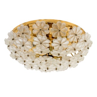 Crystal Flower Flush Mount attributed to Ernst Palme, Germany, 1970s For Sale