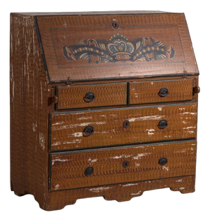 Antique Swedish Painted Secretaire with Drawers