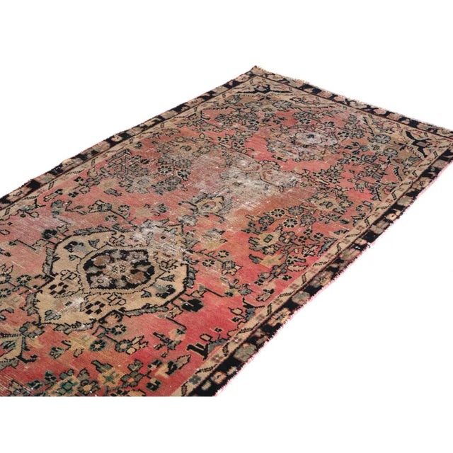 Ivory Vintage Turkish Sivas Floral Medallion Runner Rug For Sale - Image 8 of 9