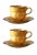 Vintage Amber Cups and Saucers from Pagnossin, 1970s, Set of 4 For Sale
