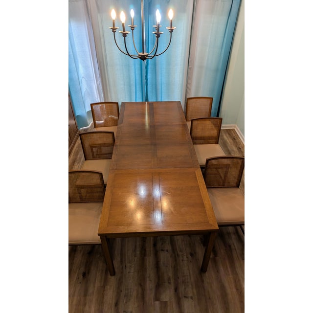 Michael Taylor for Baker Furniture New World Collection Dining Set of 7 For Sale - Image 14 of 15