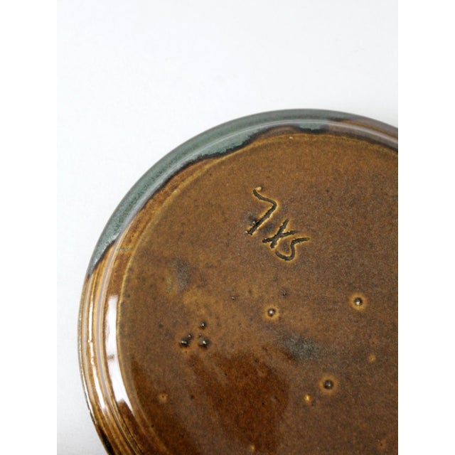 Vintage Handmade Studio Pottery Serving Bowl With Lid For Sale - Image 11 of 12