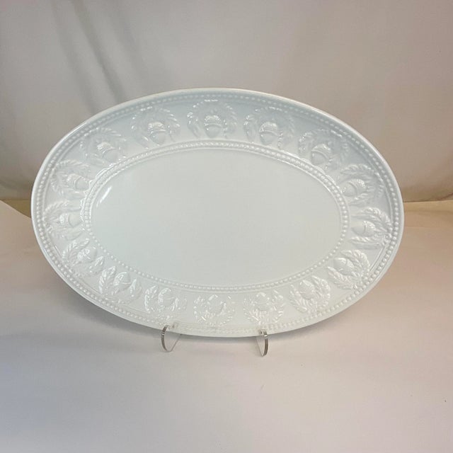 Ivory Vintage Italian Arts & Crafts Acorn & Laurel Wreath Platter, William Sonoma - Thanksgiving For Sale - Image 8 of 11