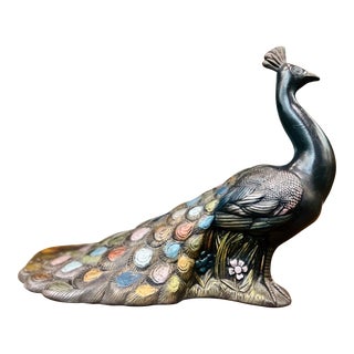 Vintage 1960s Mid-Century Modern Holland Mold Ceramic Peacock For Sale