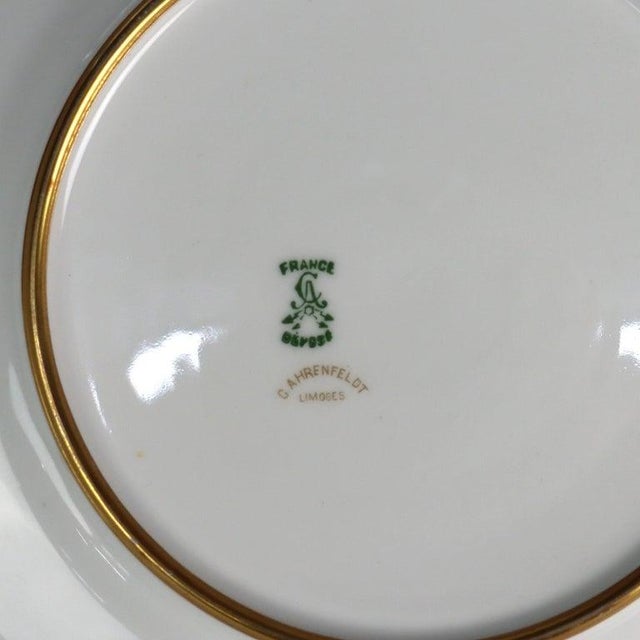 Limoges, France Set of 12 French Limoges Floral Decorated Porcelain Luncheon Plates C1900 For Sale - Image 4 of 4