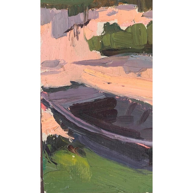 1970s Summer Painting River Rural Landscape Impressionism Antique Oil Painting Original Soviet Art Ukrainian Artist Sokolovsky G. 30-17 1970s For Sale - Image 5 of 6