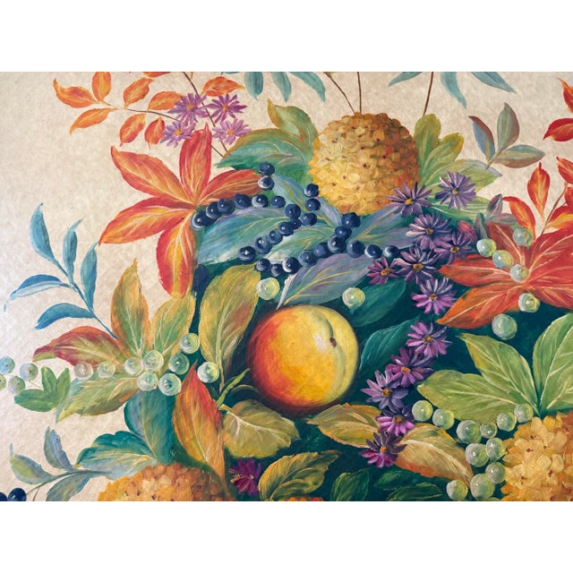 2020s Large Original Fruit and Flowers in Urn Still Life Painting on Panel For Sale - Image 5 of 6