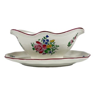 Streetlight Gravy Boat with Pink Pattern from KG Lunéville, 1980s For Sale