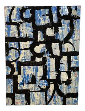 Blue Abstract Painting by Jay Luiz
