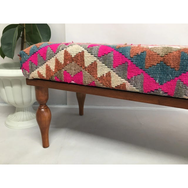 Herki Kilim Ottoman Bench For Sale - Image 4 of 6