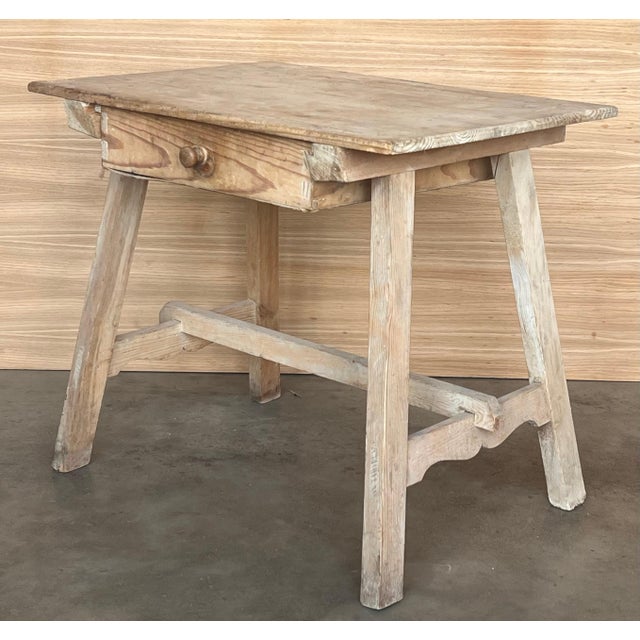 19th Century Spanish Baroque side or working table with drawer