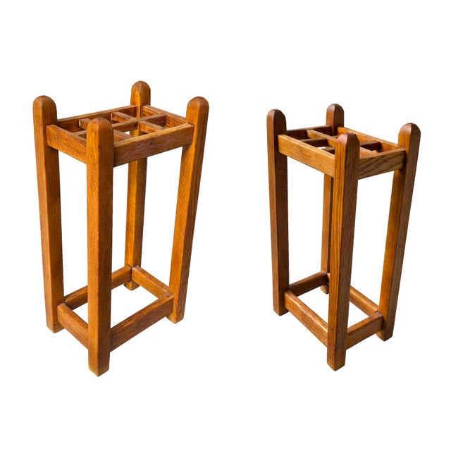 Early 20th Century Arts and Crafts Mission Stickley Style Oak Wood Umbrella Stand For Sale - Image 14 of 17