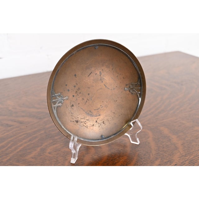 Art Deco Heintz Arts & Crafts Sterling Silver on Bronze Dish or Catchall For Sale - Image 3 of 10