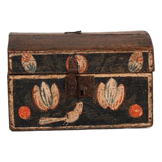 18th Century Hand Painted Wedding Box For Sale