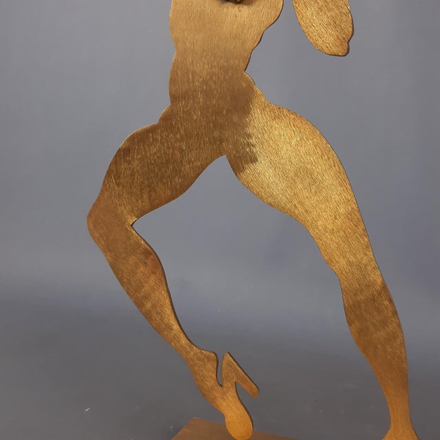 Modernist Dancing Woman in Brass by Giubak, 1970 For Sale - Image 10 of 17