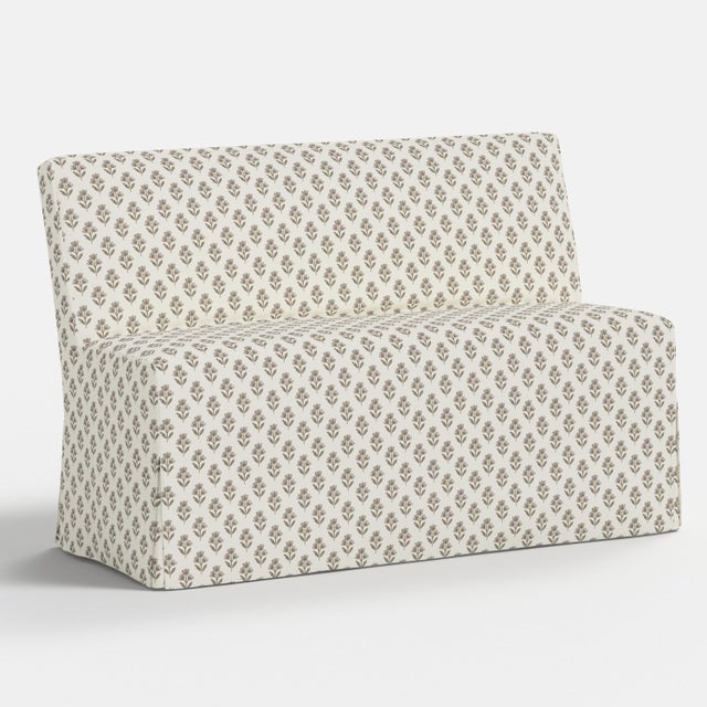 Spritely Home Slipcover for Stoffer Home x Cloth & Company for Lindy Dining Banquette in Francie Floral Mauve For Sale - Image 4 of 7
