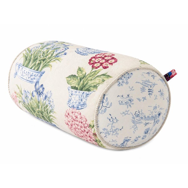 Bring timeless garden charm to your home with this beautiful vintage Chinoiserie-inspired bolster throw pillow. Crafted in...