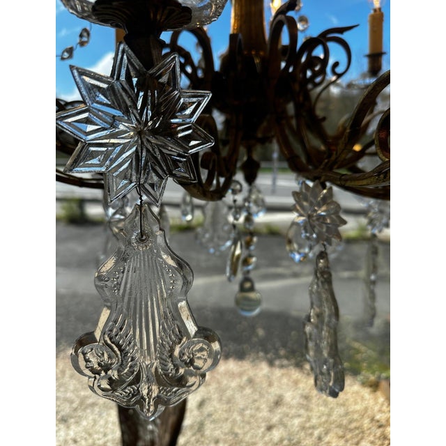 19th Century Crystal and Bronze Chandelier For Sale - Image 6 of 18