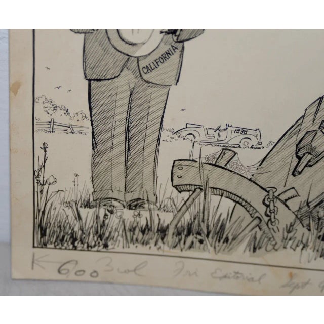 Fred Lundy Ca Great Depression Cartoon Illustration C.1938 * For Sale In San Francisco - Image 6 of 9