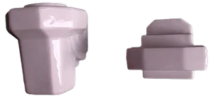 Bathroom Porcelain Set Toothbrush Holder and Ashtray with Matchstick Holder, 1930s, Set of 2