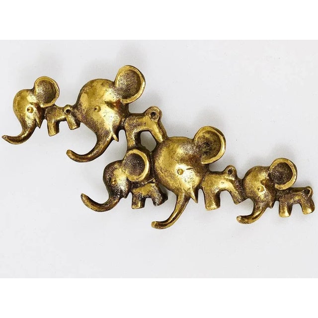Brass Elephant Key Hanger attributed to Walter Bosse for Hertha Baller, Austria, 1950s For Sale - Image 3 of 8