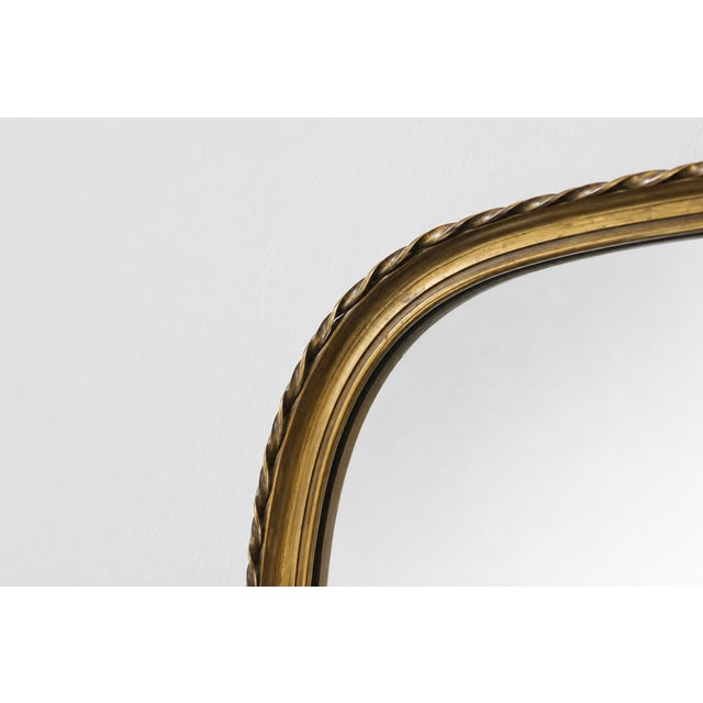 Vintage Brass Wall Mirror, 1950s For Sale - Image 4 of 7