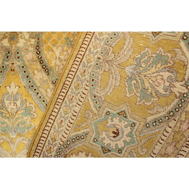 Textile Art Nouveau 1990's Pak-Persian Gold/Green Wool Rug - 6'0'' X 8'7'' For Sale - Image 7 of 9