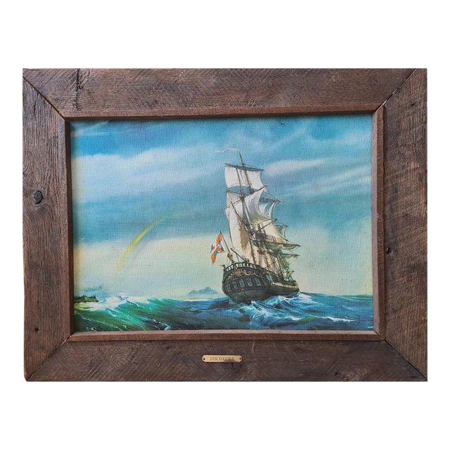 "Discovery" Tall Sailship, Oil on Board For Sale