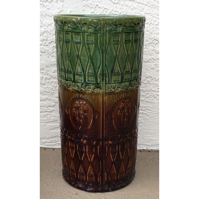 Antique Majolica Art Pottery Umbrella Stand Chairish