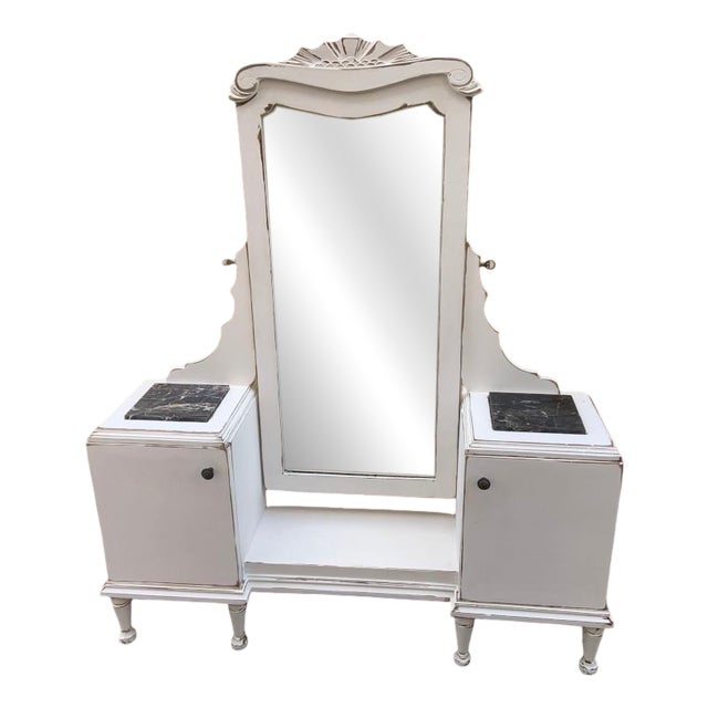 Antique Italian Dressing Table with Mirrror, 1890s For Sale