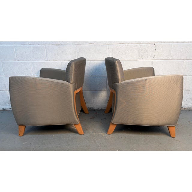 Bernhardt Pair of Sleek Modern Lounge Chairs by Bernhardt For Sale - Image 4 of 11