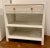 Original retail $2300, stylish Modern Goods Organic Modern White Rattan Isla Nightstand, one shelf, one drawer, brass...